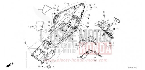 GARDE-BOUE ARRIERE CBR500RAR de 2024